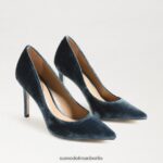 Sam Edelman Haselnussbrauner spitzer Zehenabsatz Frauen tiefer saphirfarbener Samt Schuhwerk 2P8JNV170