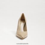 Sam Edelman Haselnussbrauner spitzer Zehenabsatz Frauen weiches beiges Leder Schuhwerk 2P8JNV150 - Image 3