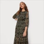 Sam Edelman Hochgeschlossener Maxi-Loden Frauen dunkelgrün Bekleidung 2P8JNV1159 - Image 2