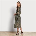 Sam Edelman Hochgeschlossener Maxi-Loden Frauen dunkelgrün Bekleidung 2P8JNV1159 - Image 4