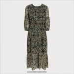 Sam Edelman Hochgeschlossener Maxi-Loden Frauen dunkelgrün Bekleidung 2P8JNV1159 - Image 5