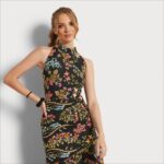 Sam Edelman Hochgeschlossenes, besticktes Maxikleid Frauen schwarz-multi Bekleidung 2P8JNV1069 - Image 2