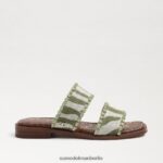 Sam Edelman Hopie Slide-Sandale Frauen Farn/natürliches Zebraleinen Schuhwerk 2P8JNV821 - Image 2