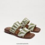 Sam Edelman Hopie Slide-Sandale Frauen Farn/natürliches Zebraleinen Schuhwerk 2P8JNV821