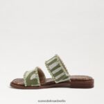 Sam Edelman Hopie Slide-Sandale Frauen Farn/natürliches Zebraleinen Schuhwerk 2P8JNV821 - Image 4