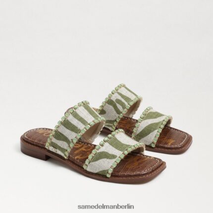 Sam Edelman Hopie Slide-Sandale Frauen Farn/natürliches Zebraleinen Schuhwerk 2P8JNV821