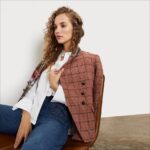Sam Edelman Imogen-Blazer Frauen Alexa Indie Plaid Bekleidung 2P8JNV1296