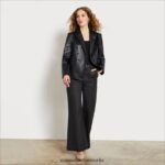Sam Edelman Imogen-Blazer Frauen schwarzer Rand Bekleidung 2P8JNV1262