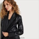 Sam Edelman Imogen-Blazer Frauen schwarzer Rand Bekleidung 2P8JNV1262 - Image 3