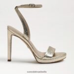 Sam Edelman Jade-Knöchelriemenabsatz Frauen Blattgoldleder Schuhwerk 2P8JNV386 - Image 2