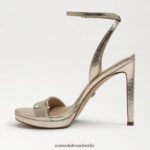 Sam Edelman Jade-Knöchelriemenabsatz Frauen Blattgoldleder Schuhwerk 2P8JNV386 - Image 4