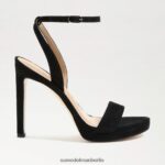 Sam Edelman Jade-Knöchelriemenabsatz Frauen schwarzes Wildleder Schuhwerk 2P8JNV392 - Image 2