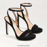 Sam Edelman Jade-Knöchelriemenabsatz Frauen schwarzes Wildleder Schuhwerk 2P8JNV392