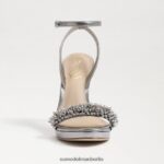 Sam Edelman Jade-Perla-Knöchelriemenabsatz Frauen Zinn Schuhwerk 2P8JNV616 - Image 3