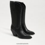 Sam Edelman Jamie Westernstiefel Frauen schwarzes Leder Schuhwerk 2P8JNV851