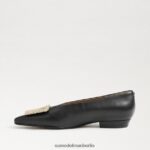 Sam Edelman Janina spitze Zehenpartie flach Frauen schwarzes Leder Schuhwerk 2P8JNV394 - Image 4