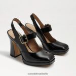 Sam Edelman Jildie Slingback-Mary-Jane-Absatz Frauen schwarzes Lackleder Schuhwerk 2P8JNV316