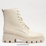 Sam Edelman Kampfstiefel mit Mansarden-Plateau Frauen modernes elfenbeinfarbenes Leder Schuhwerk 2P8JNV625 - Image 2