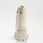 Sam Edelman Kampfstiefel mit Mansarden-Plateau Frauen modernes elfenbeinfarbenes Leder Schuhwerk 2P8JNV625 - Image 5