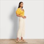 Sam Edelman Karen Kurzarm-Top Frauen warme Aprikose Bekleidung 2P8JNV1216 - Image 3