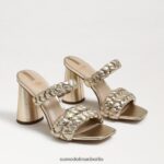 Sam Edelman Kendra-Mule mit Blockabsatz Frauen Blattgoldleder Schuhwerk 2P8JNV804