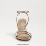 Sam Edelman Kia-Sandale mit Blockabsatz Frauen Blattgoldleder Schuhwerk 2P8JNV105 - Image 3