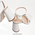 Sam Edelman Kia-Sandale mit Blockabsatz Frauen strahlend weißes Leder Schuhwerk 2P8JNV103 - Image 7