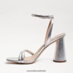 Sam Edelman Kia-Sandale mit Blockabsatz Frauen weiches silbernes Leder Schuhwerk 2P8JNV104 - Image 4