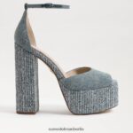 Sam Edelman Kori-Plateau-Absatz Frauen neublau gewaschen Schuhwerk 2P8JNV238 - Image 2