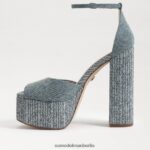 Sam Edelman Kori-Plateau-Absatz Frauen neublau gewaschen Schuhwerk 2P8JNV238 - Image 4