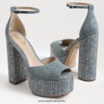 Sam Edelman Kori-Plateau-Absatz Frauen neublau gewaschen Schuhwerk 2P8JNV238 - Image 7
