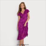 Sam Edelman Kurzarmkleid mit U-Ausschnitt Frauen Magenta Bekleidung 2P8JNV1094