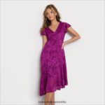 Sam Edelman Kurzarmkleid mit U-Ausschnitt Frauen Magenta Bekleidung 2P8JNV1094 - Image 3
