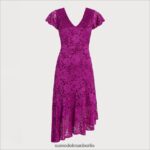 Sam Edelman Kurzarmkleid mit U-Ausschnitt Frauen Magenta Bekleidung 2P8JNV1094 - Image 5