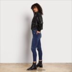 Sam Edelman Kurze Pilotenlederjacke Frauen Schwarz Bekleidung 2P8JNV1166 - Image 2