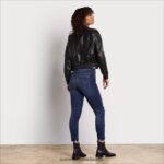 Sam Edelman Kurze Pilotenlederjacke Frauen Schwarz Bekleidung 2P8JNV1166 - Image 4