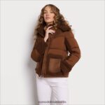 Sam Edelman Kurze Pufferjacke mit Kapuze Frauen Ahorn Bekleidung 2P8JNV1160 - Image 3