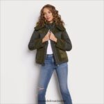 Sam Edelman Kurze Pufferjacke mit Kapuze Frauen Olive Bekleidung 2P8JNV1252 - Image 3