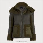 Sam Edelman Kurze Pufferjacke mit Kapuze Frauen Olive Bekleidung 2P8JNV1252 - Image 5