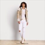 Sam Edelman Kurze Pufferjacke mit Kapuze Frauen Sand Bekleidung 2P8JNV1253