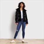 Sam Edelman Kurze Pufferjacke mit Kapuze Frauen Schwarz Bekleidung 2P8JNV1134