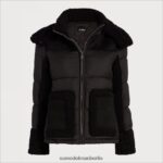 Sam Edelman Kurze Pufferjacke mit Kapuze Frauen Schwarz Bekleidung 2P8JNV1161 - Image 5