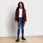 Sam Edelman kurze, weiche Daunenjacke Frauen Ziegel Bekleidung 2P8JNV1129