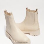 Sam Edelman Laguna Chelsea-Stiefel Frauen modernes elfenbeinfarbenes Leder Schuhwerk 2P8JNV458 - Image 7