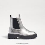 Sam Edelman Laguna Chelsea-Stiefel Kinder weiches silbernes Leder Schuhwerk 2P8JNV969 - Image 2