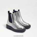 Sam Edelman Laguna Chelsea-Stiefel Kinder weiches silbernes Leder Schuhwerk 2P8JNV969