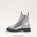Sam Edelman Laguna Chelsea-Stiefel Kinder weiches silbernes Leder Schuhwerk 2P8JNV969 - Image 4