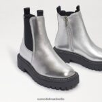 Sam Edelman Laguna Chelsea-Stiefel Kinder weiches silbernes Leder Schuhwerk 2P8JNV969 - Image 7