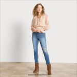 Sam Edelman Langärmliges Vermont-Oberteil Frauen Gardenie Bekleidung 2P8JNV1293