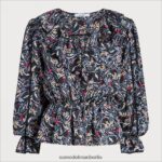 Sam Edelman Langärmliges Vermont-Oberteil Frauen Paisley schwarz Bekleidung 2P8JNV1242 - Image 5